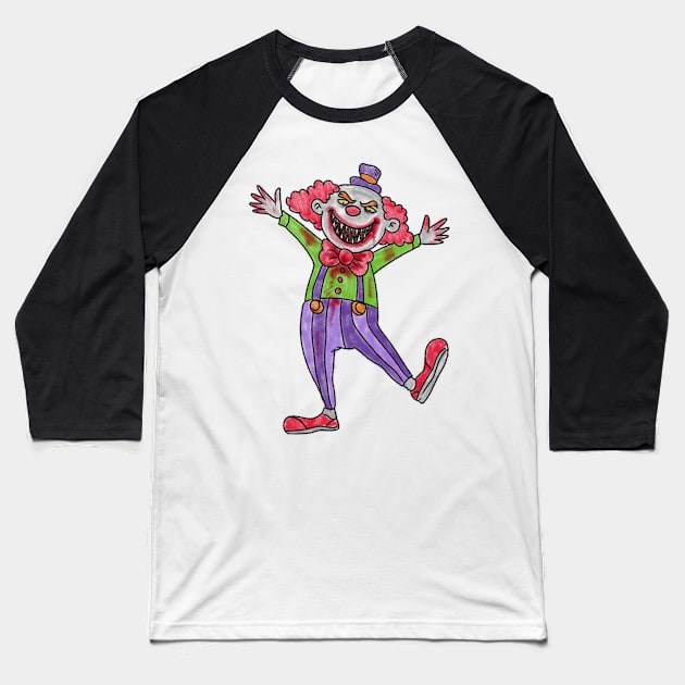 Fearful Friends: Wickedly Clown Wonderful Children's Horror Collection Baseball T-Shirt by Holymayo Tee